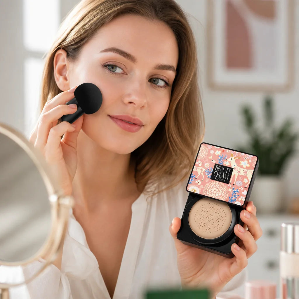 Cushion CC Cream Mushroom Sponge Buildable Coverage SPF 20