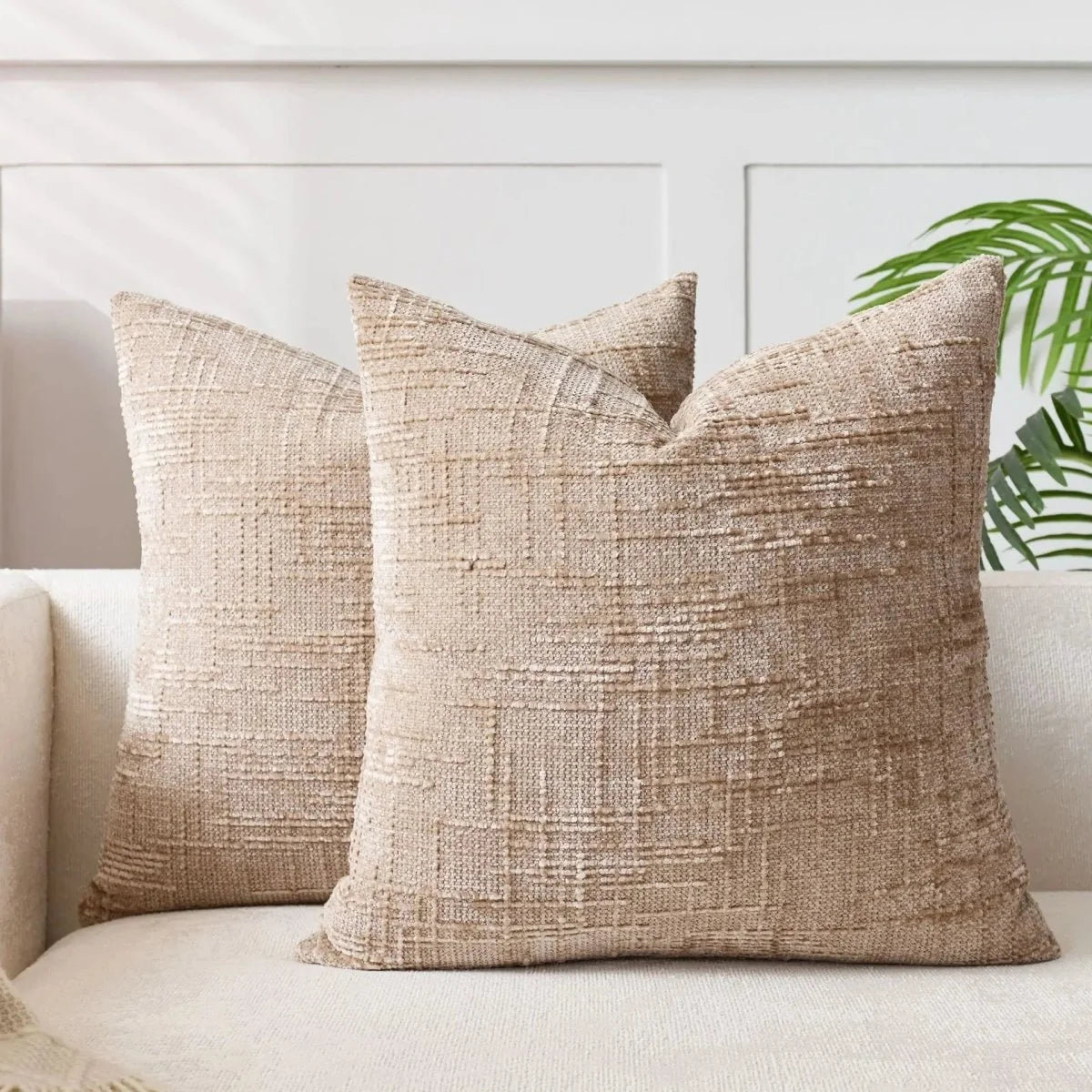 Cushion Cover Soft Chenille Bamboo-Inspired Texture