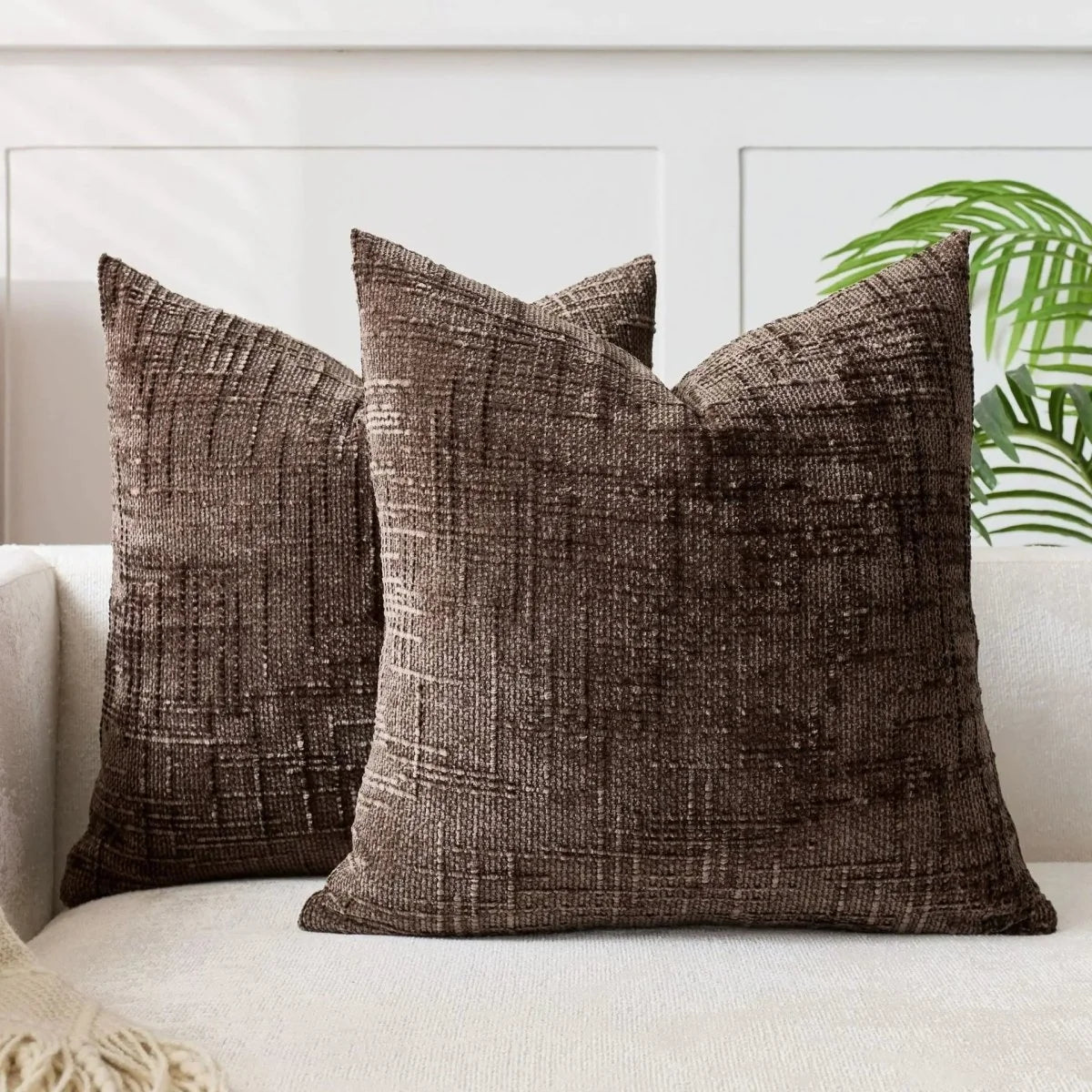 Cushion Cover Soft Chenille Bamboo-Inspired Texture