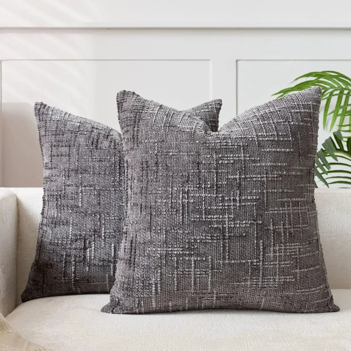 Cushion Cover Soft Chenille Bamboo-Inspired Texture