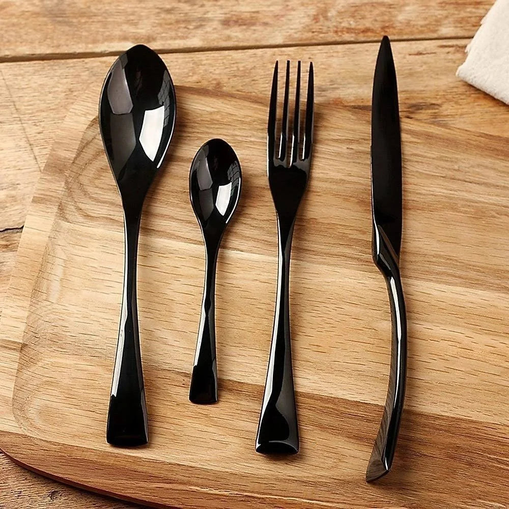 Cutlery Set Stainless Steel Matte Black Rust-Resistant