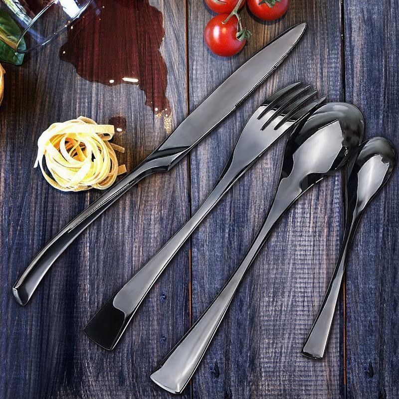 Cutlery Set Stainless Steel Matte Black Rust-Resistant