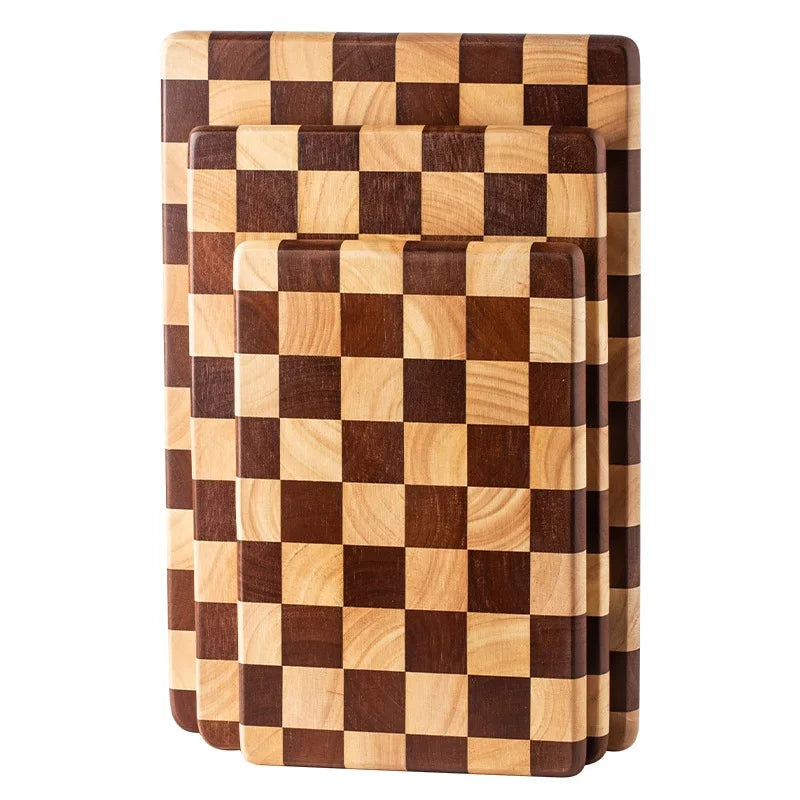 Cutting Board Solid Bamboo Checkerboard Pattern Prep & Serving