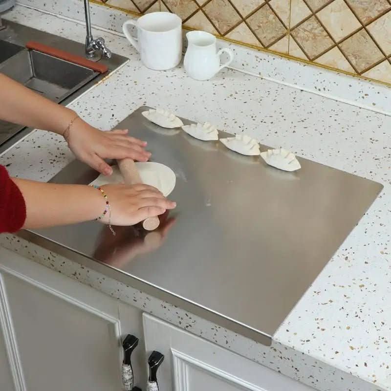 Cutting Board Stainless Steel Non-Slip Dishwasher-Safe With Spill Lip