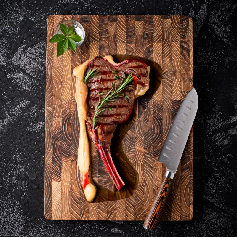 Cutting Board Teak Wood Water-Resistant 1-Inch Thick