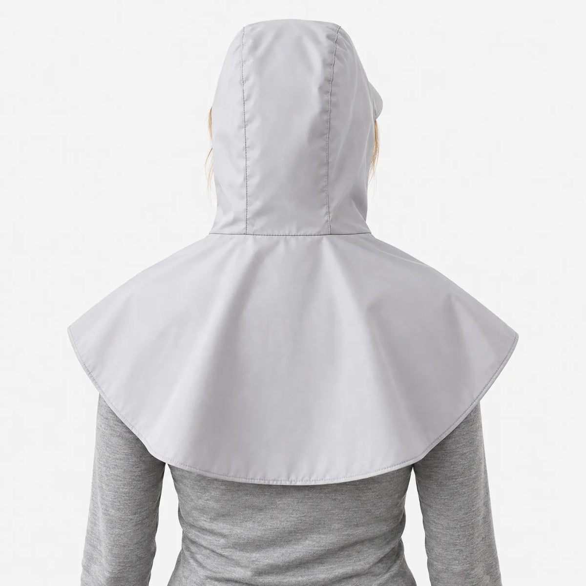 Cycling Rain Cape Helmet-Compatible Hood With Visor