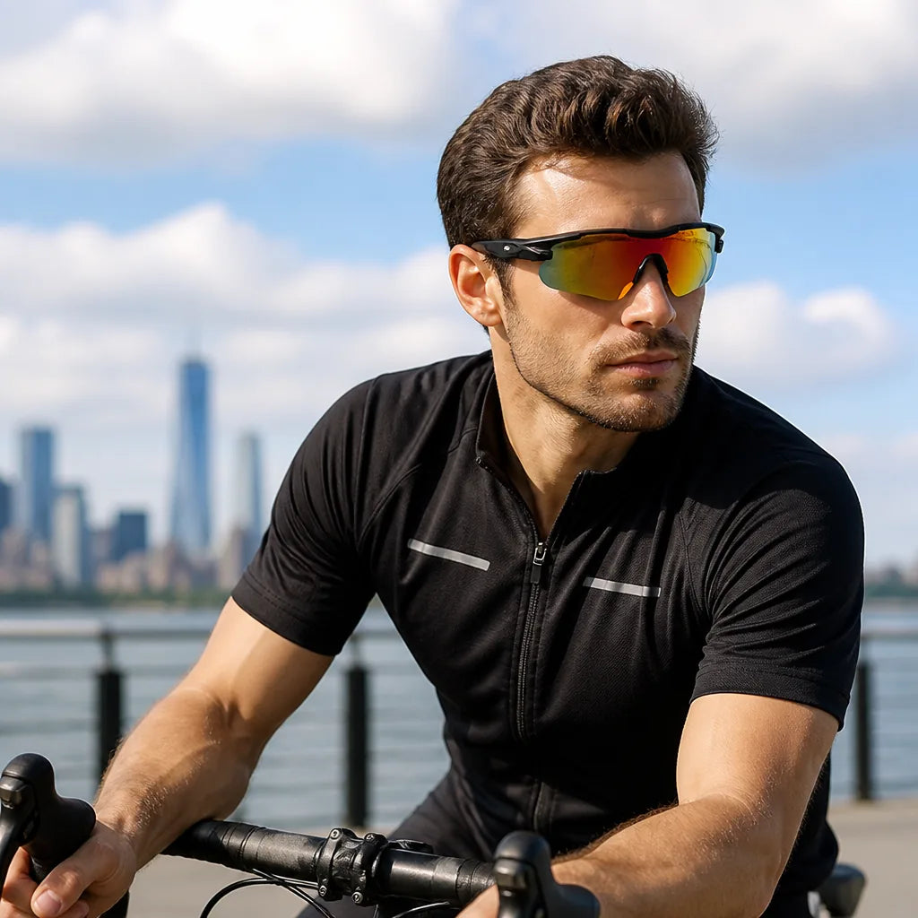 Cycling Sunglasses Polarized UV Protection Flexible Durable Frame