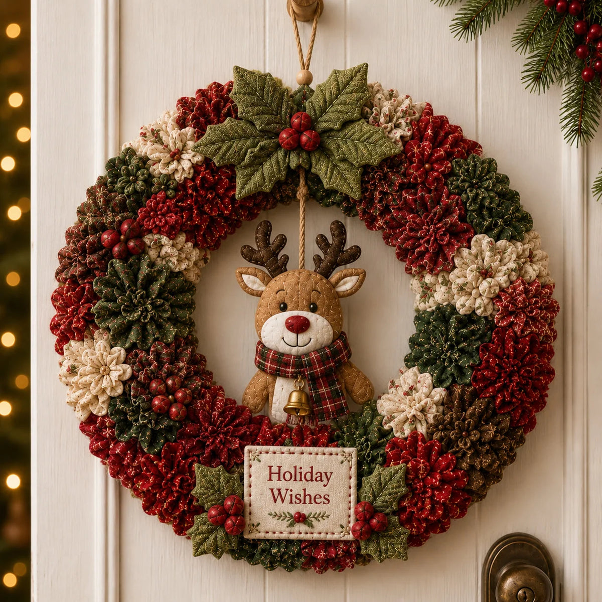 DIY Fabric Wreath Kit 3D No-Sew Holiday Crafting