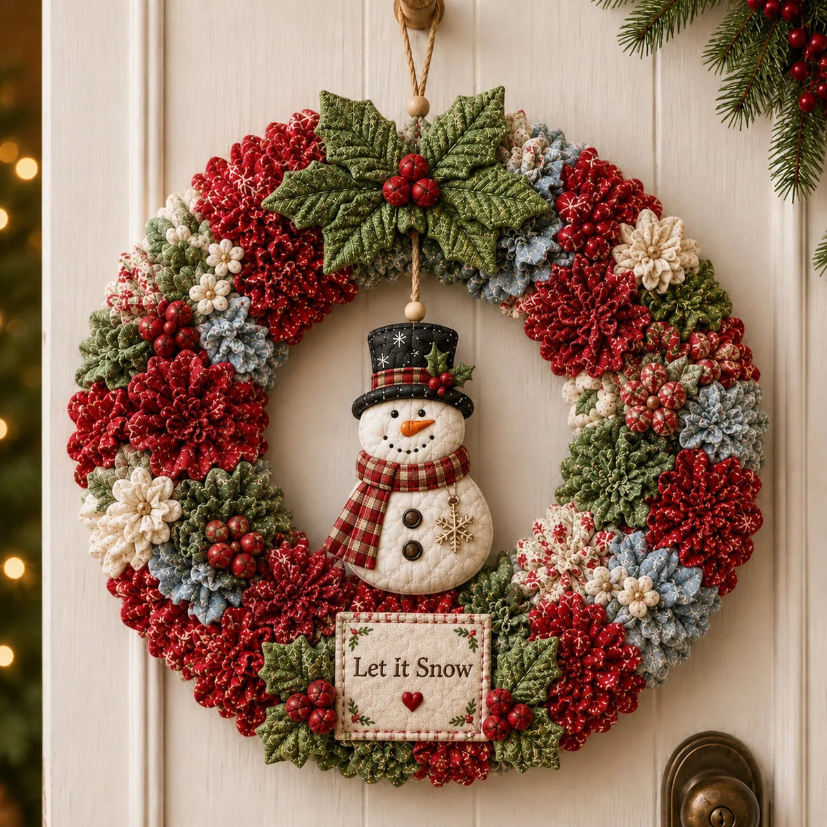 DIY Fabric Wreath Kit 3D No-Sew Holiday Crafting