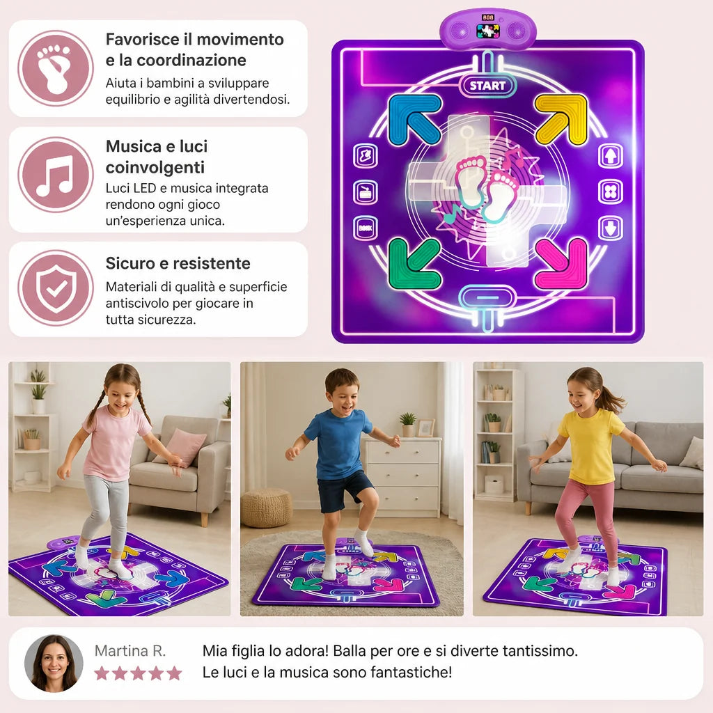 Dance Mat Interactive Musical LED Lights for Kids