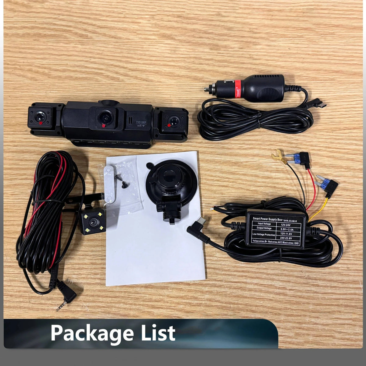 Dash Cam Four-Camera Wi-Fi Night Vision