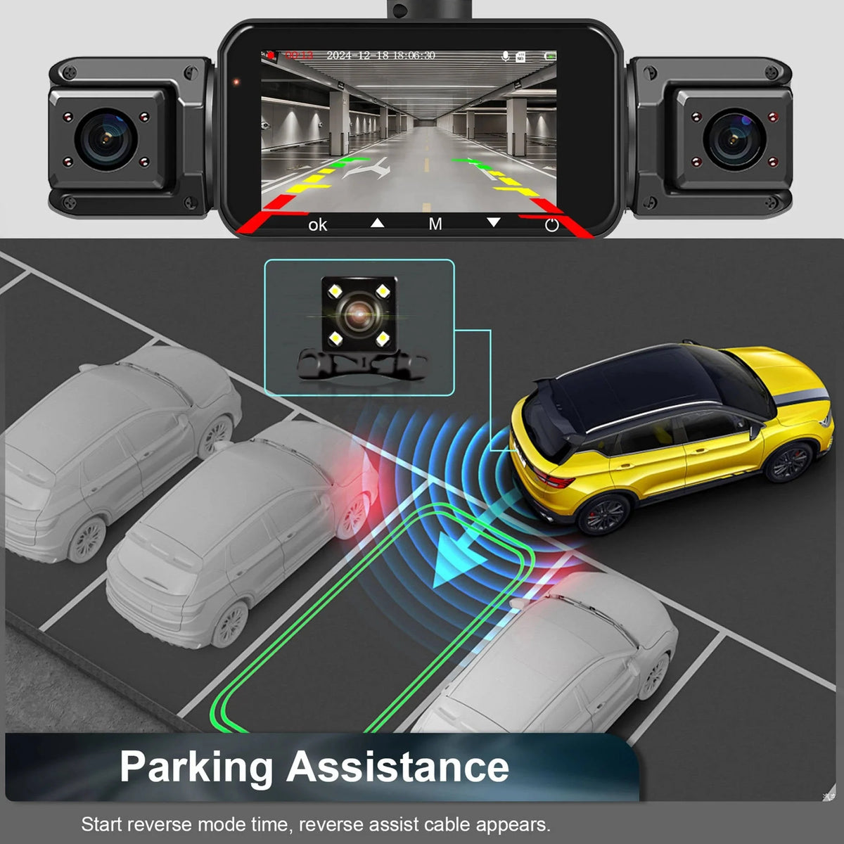 Dash Cam Four-Camera Wi-Fi Night Vision