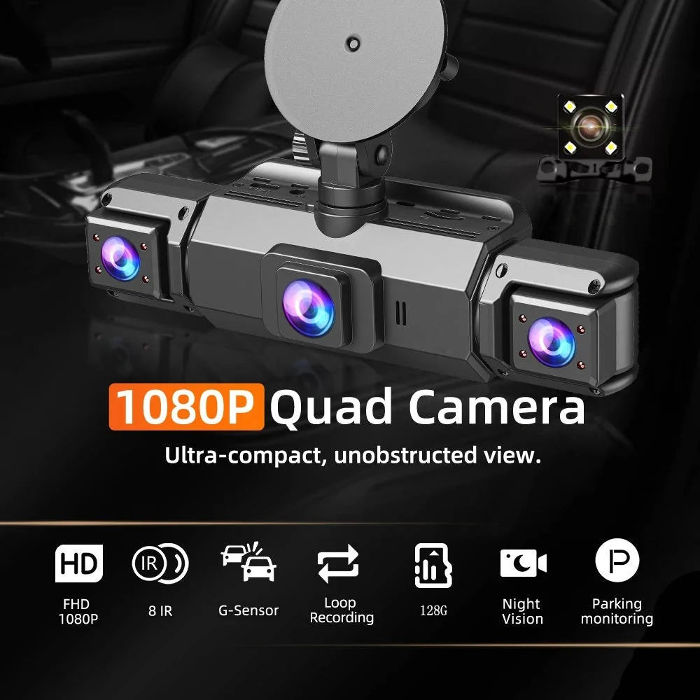 Dash Cam System 4-Camera Wireless Night Vision