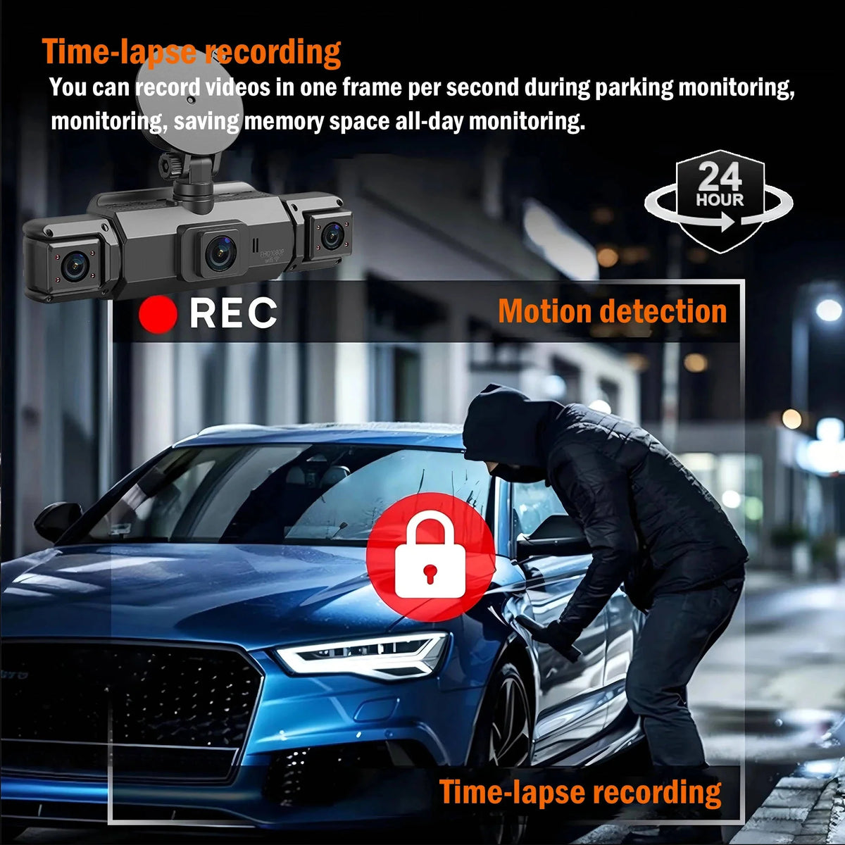 Dash Cam System 4-Camera Wireless Night Vision