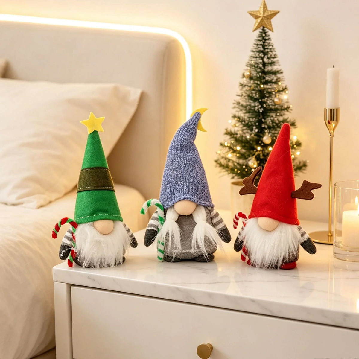 Decorative Christmas Gnome Handcrafted Felt Tall Hat