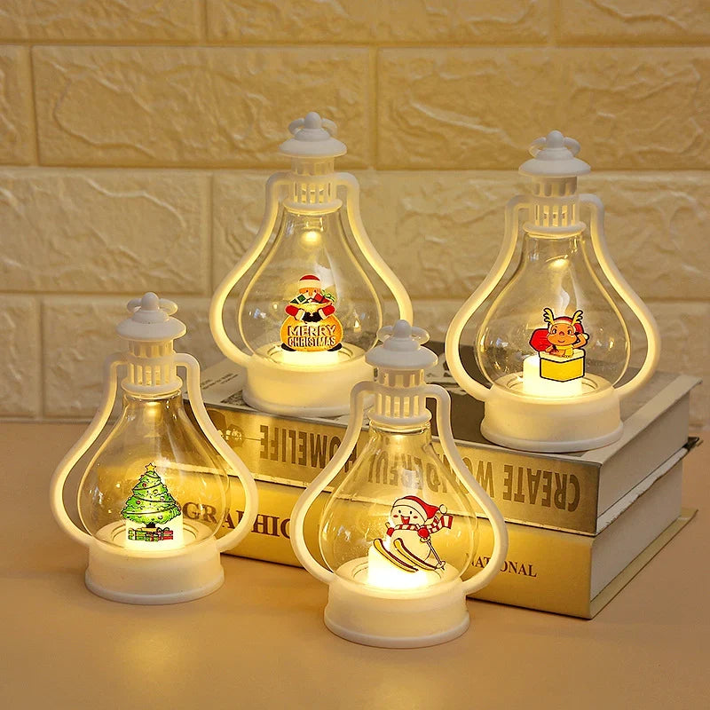 Decorative Christmas Lantern Snowman Design Battery-Operated LED