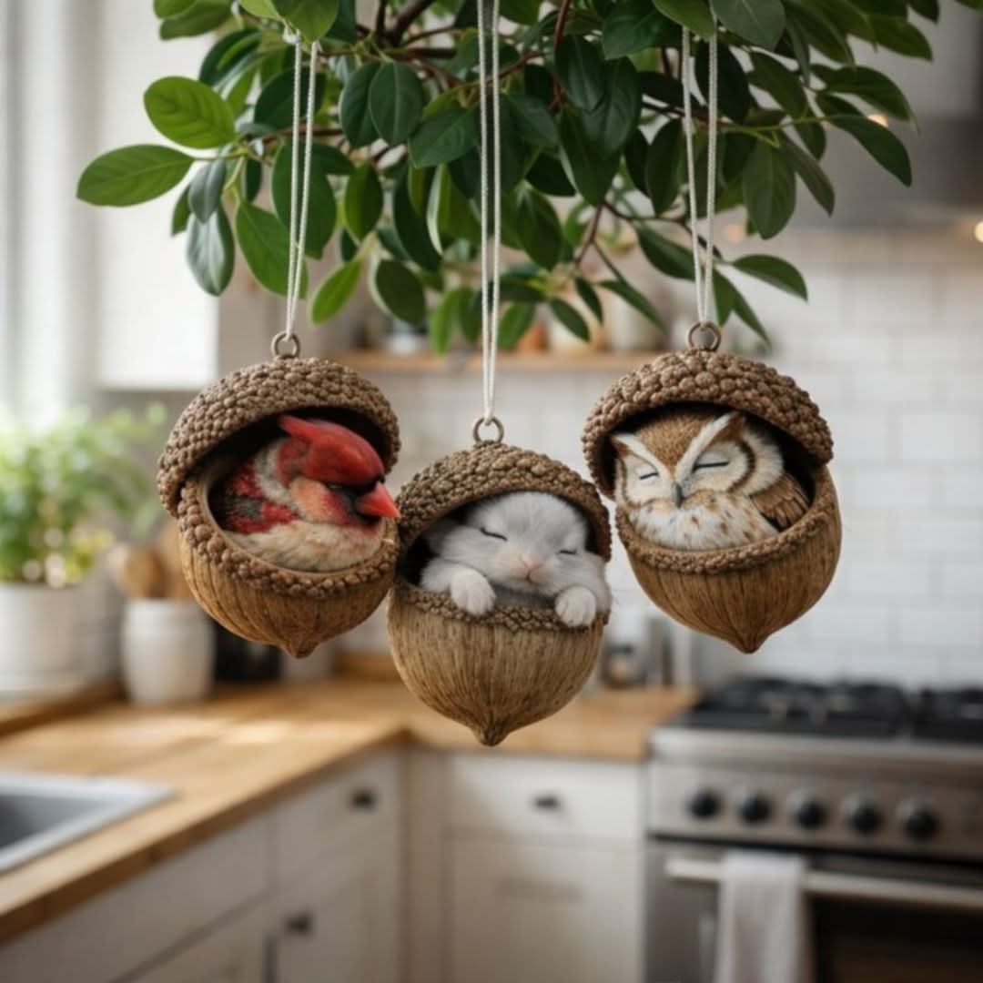 Decorative Figurine Sleeping Woodland Animal Indoor & Outdoor Decor