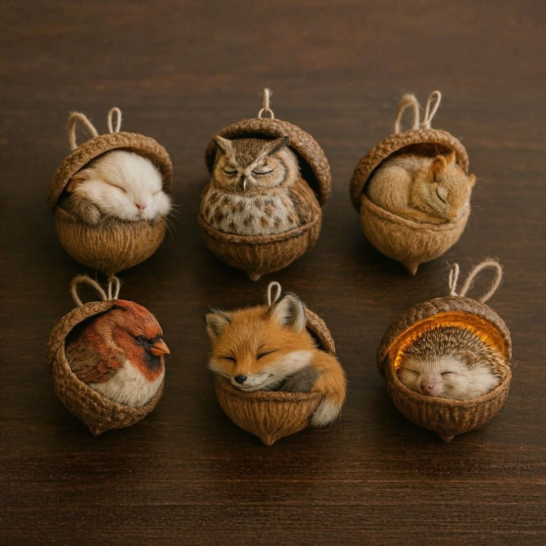 Decorative Figurine Sleeping Woodland Animal Indoor & Outdoor Decor