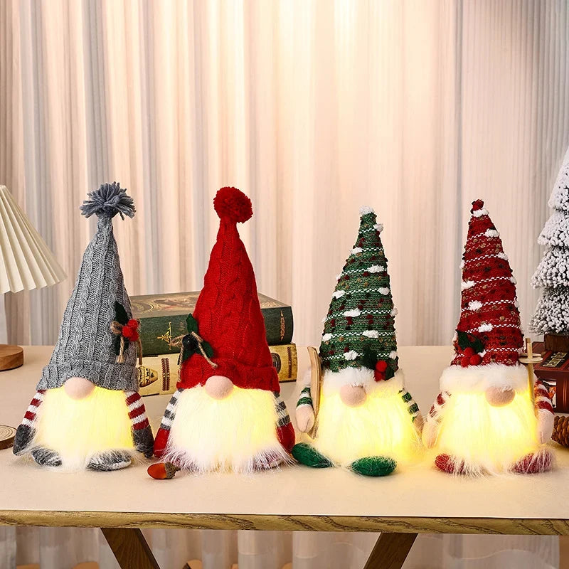 Decorative Gnome Lamp Knitted Hat Warm White LED Plug-In