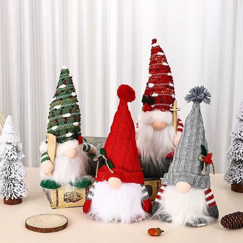 Decorative Gnome Lamp Knitted Hat Warm White LED Plug-In