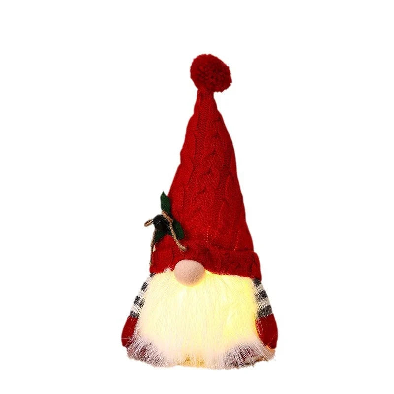 Decorative Gnome Lamp Knitted Hat Warm White LED Plug-In