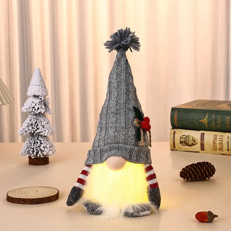 Decorative Gnome Lamp Knitted Hat Warm White LED Plug-In