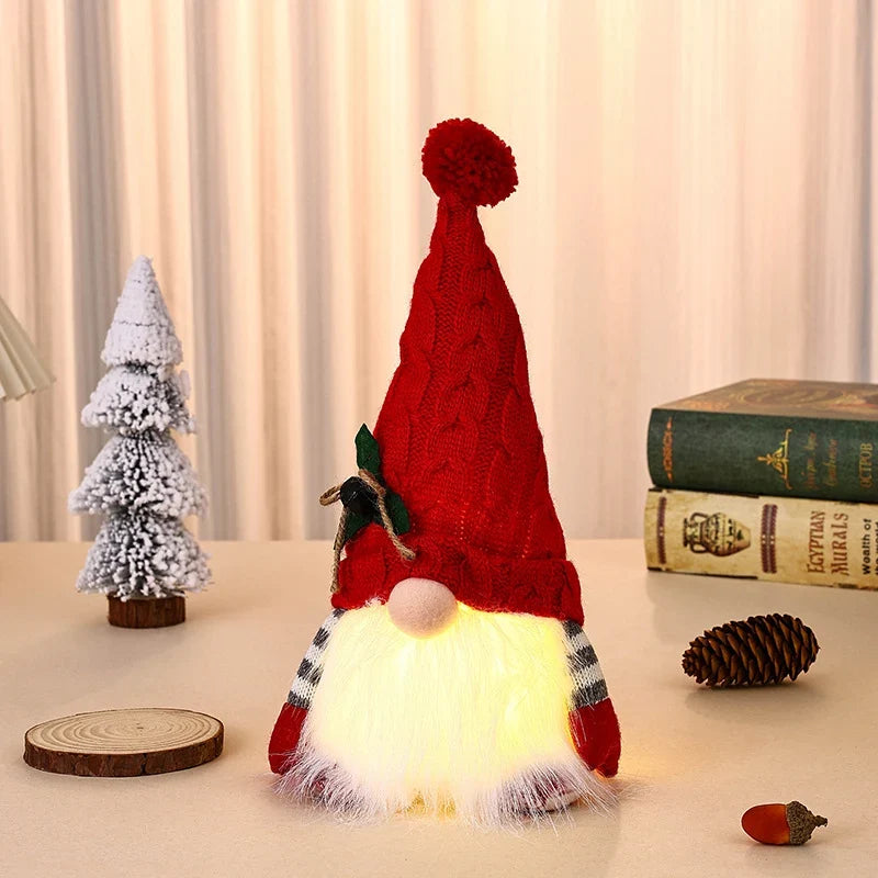 Decorative Gnome Lamp Knitted Hat Warm White LED Plug-In