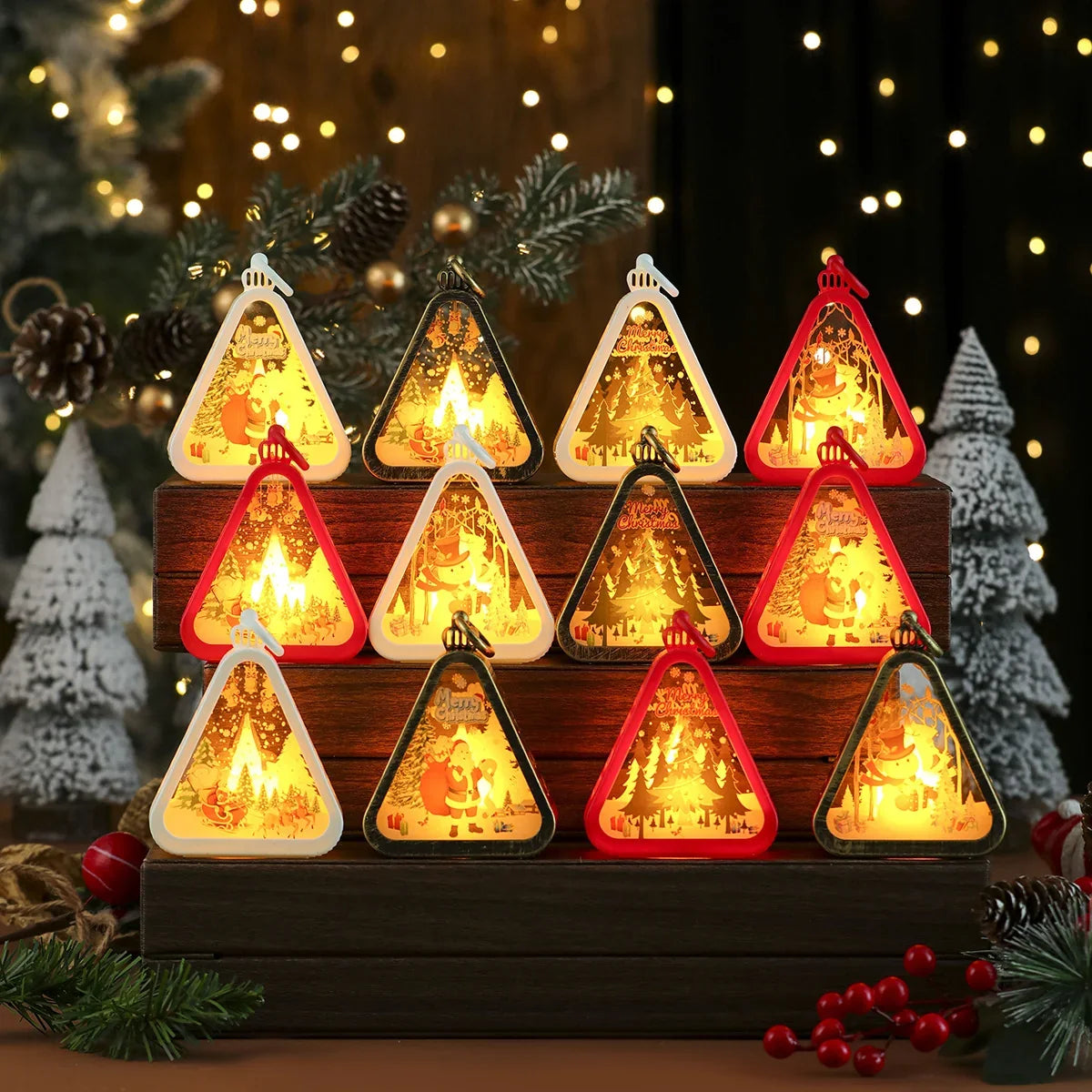 Decorative LED Lantern Festive Scene Indoor & Outdoor