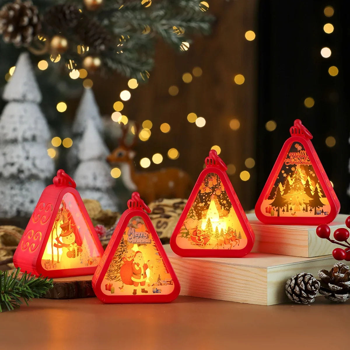 Decorative LED Lantern Festive Scene Indoor & Outdoor
