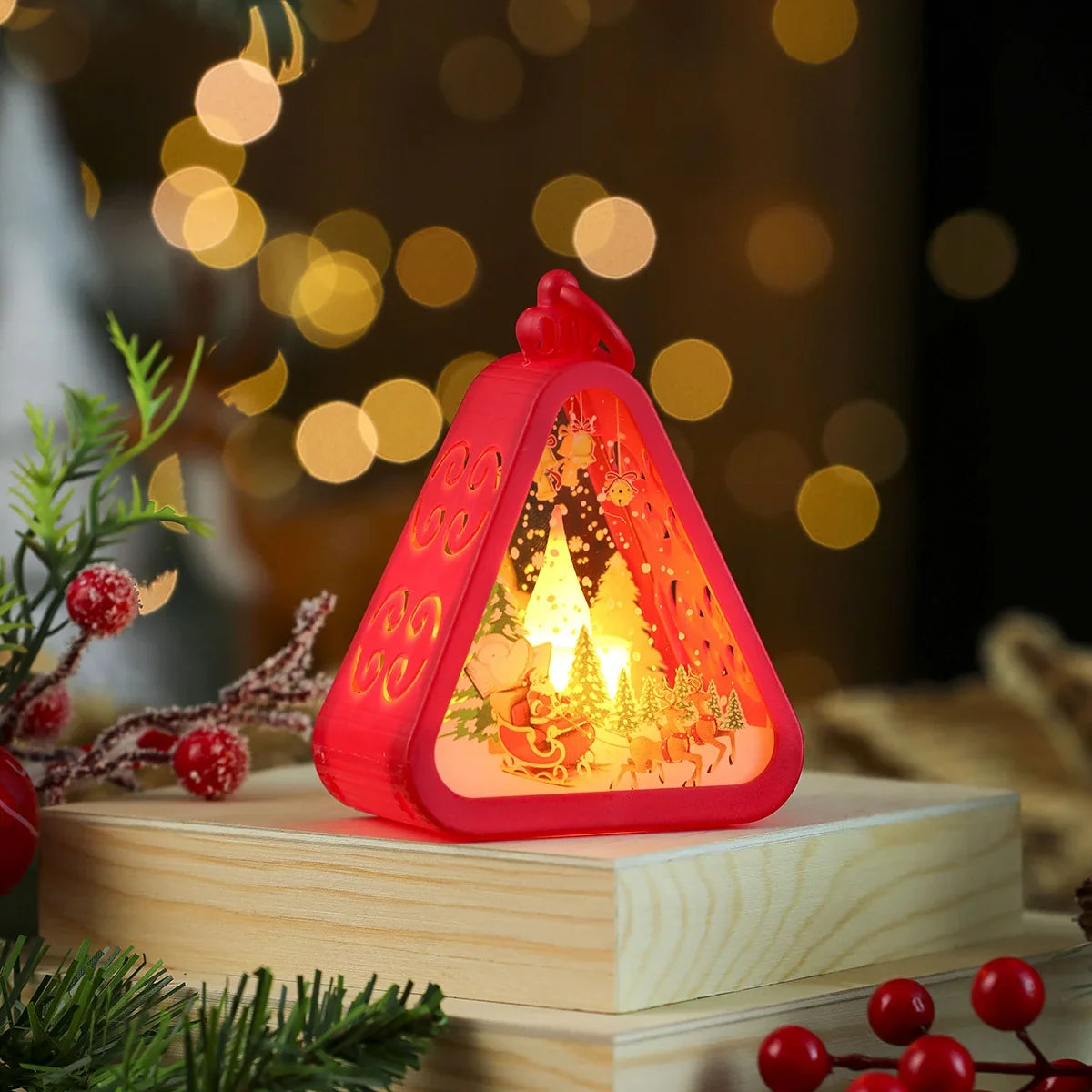 Decorative LED Lantern Festive Scene Indoor & Outdoor