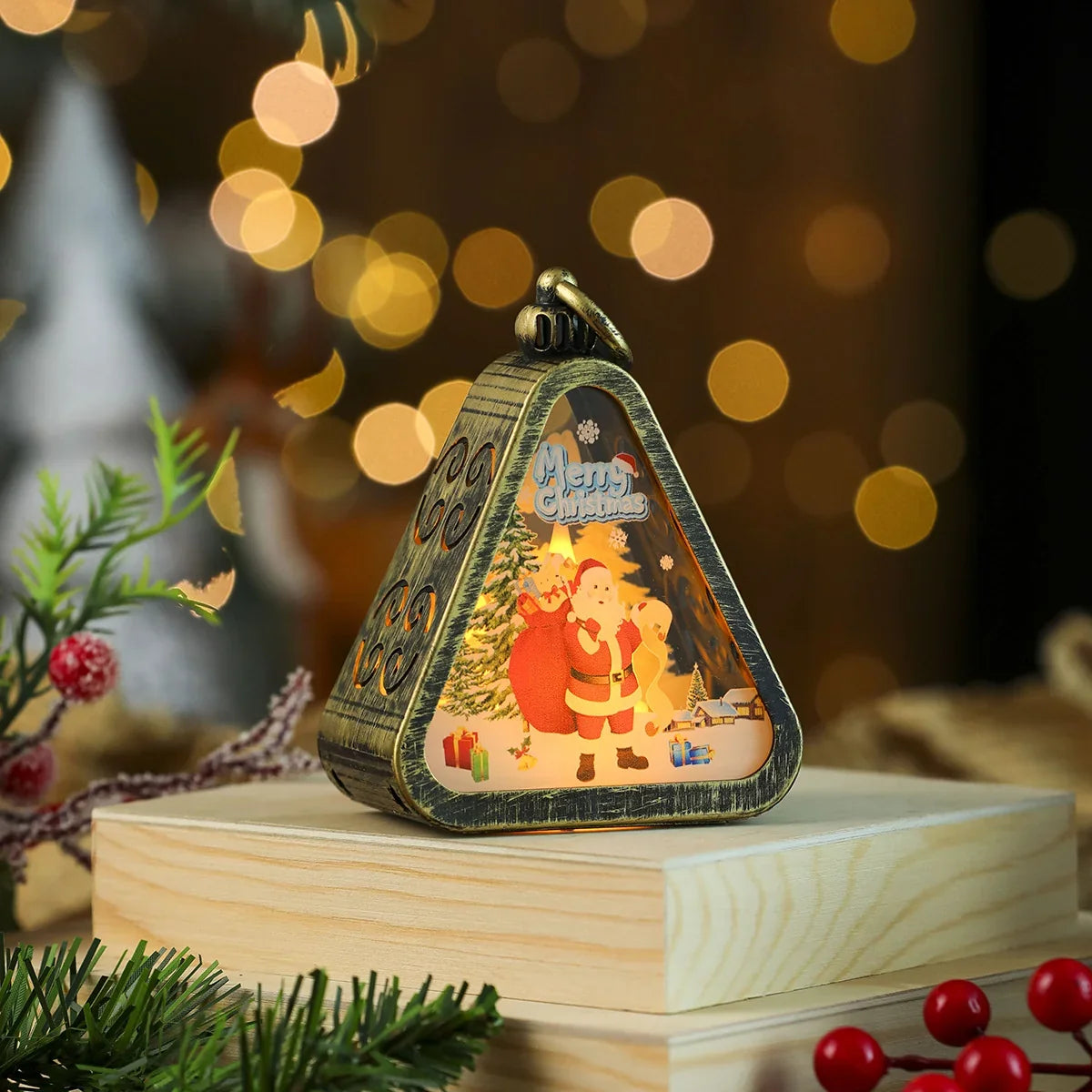 Decorative LED Lantern Festive Scene Indoor & Outdoor