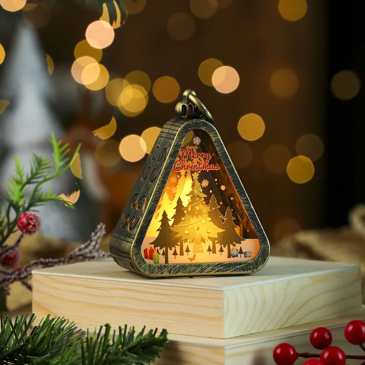 Decorative LED Lantern Festive Scene Indoor & Outdoor