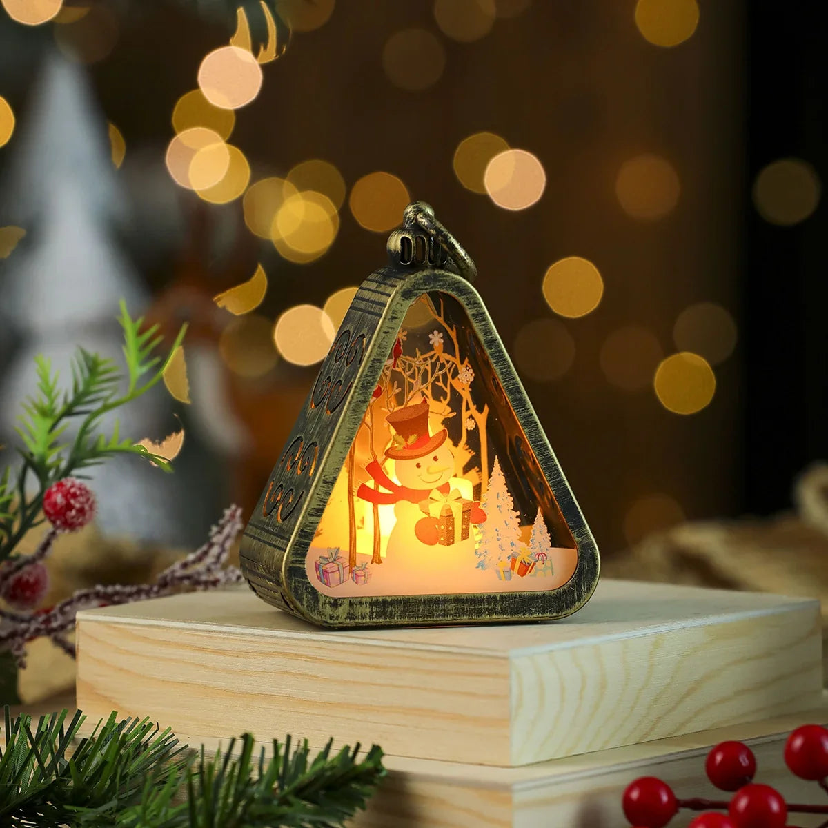 Decorative LED Lantern Festive Scene Indoor & Outdoor