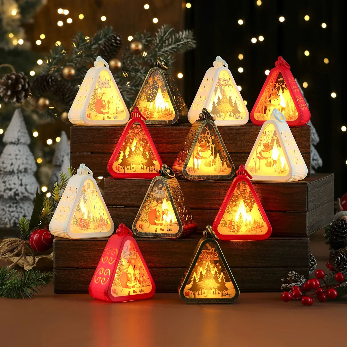 Decorative LED Lantern Festive Scene Indoor & Outdoor