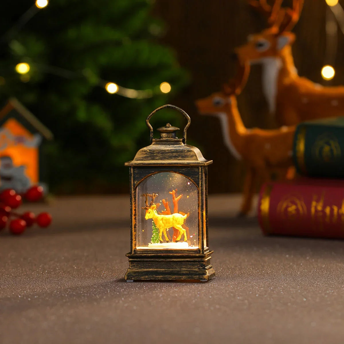 Decorative LED Lantern Snowman & Tree Energy-Efficient LEDs