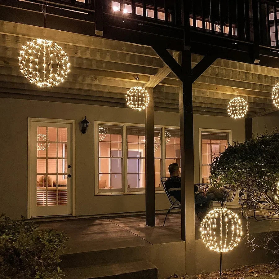 Decorative LED Sphere Battery-Powered Foldable Weather-Resistant