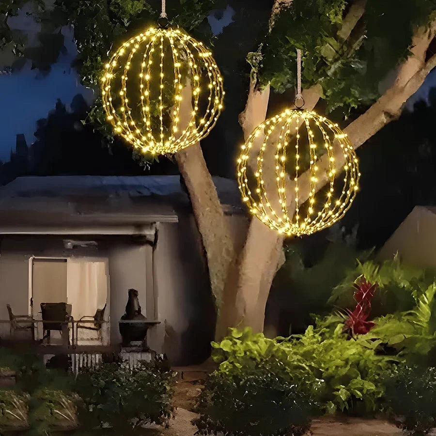 Decorative LED Sphere Battery-Powered Foldable Weather-Resistant