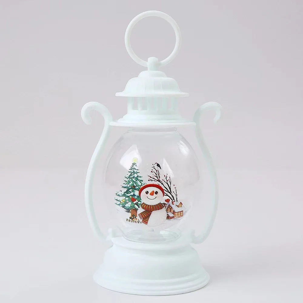 Decorative Lantern Christmas Motif Glass & Metal