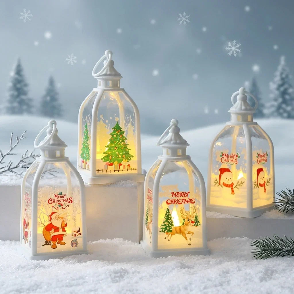 Decorative Lantern Christmas Motif Warm Glow Indoor & Outdoor