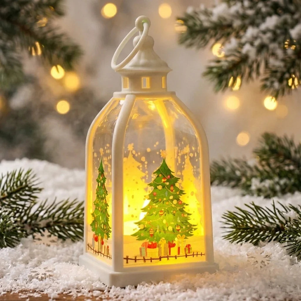 Decorative Lantern Christmas Motif Warm Glow Indoor & Outdoor