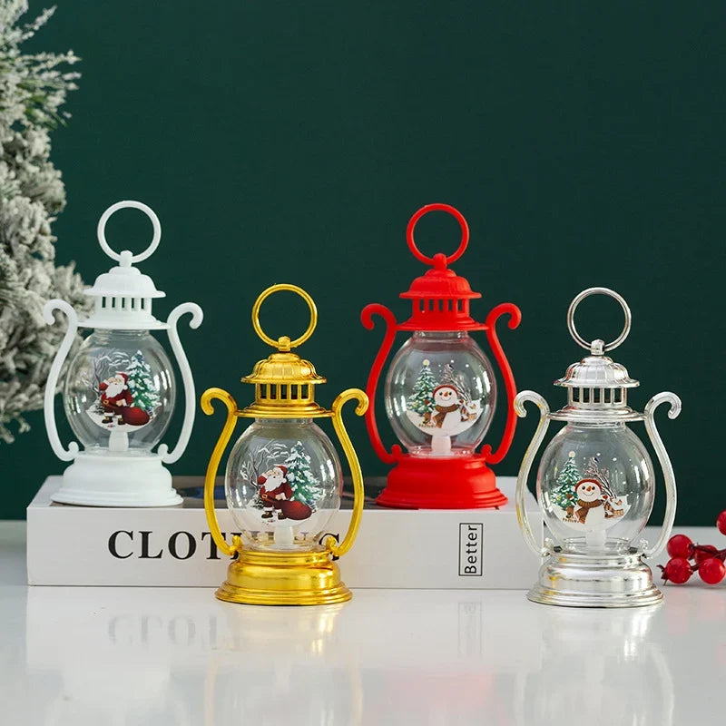 Decorative Lantern Glass & Metal Christmas Motifs