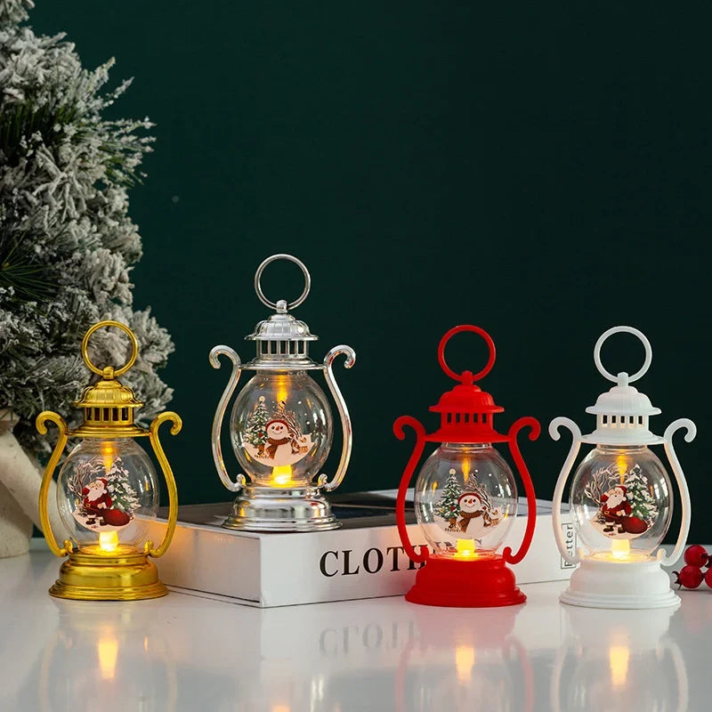 Decorative Lantern Glass & Metal Christmas Motifs