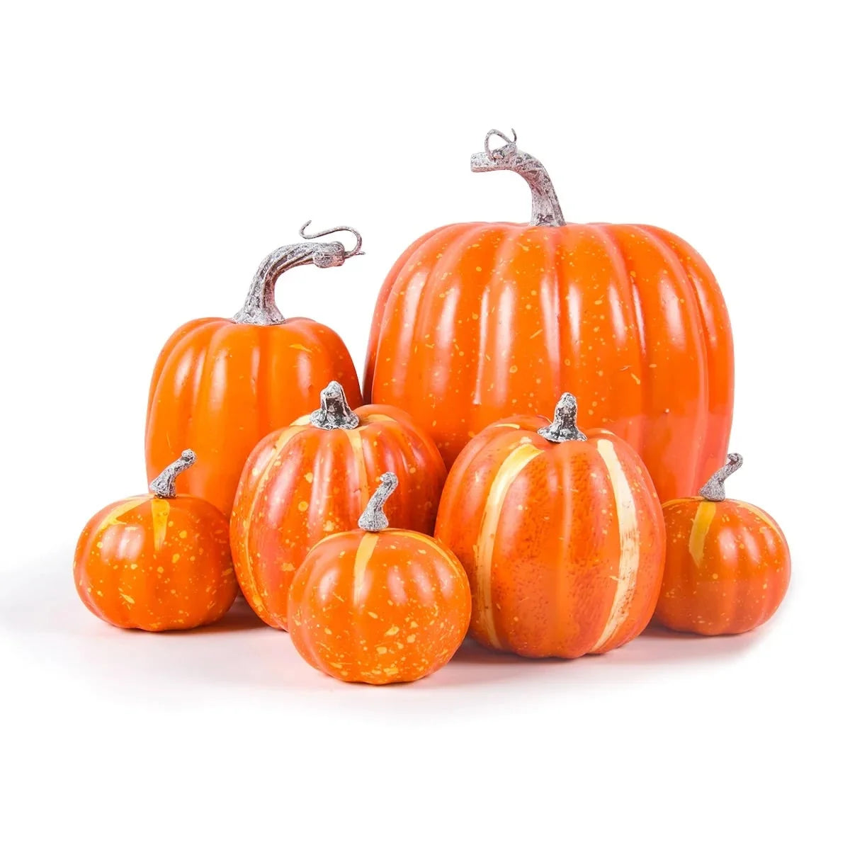 Decorative Pumpkins Realistic Moulded Texture Stackable & Reusable