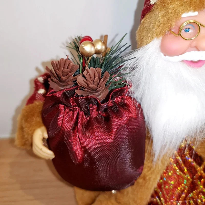 Decorative Santa Figure Handcrafted Assorted Outfits 15.8 Inch Tall
