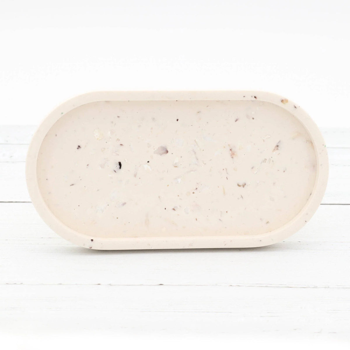 Decorative Tray Oyster Shell Inlay Felt Feet