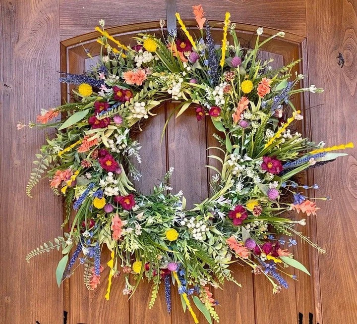 Decorative Wreath Layered Wildflowers 19-22 Inch