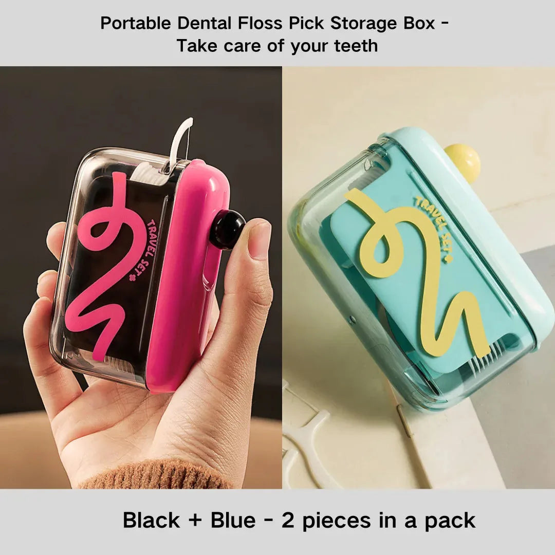 Dental Floss Pick Case Portable Refillable 100 Picks