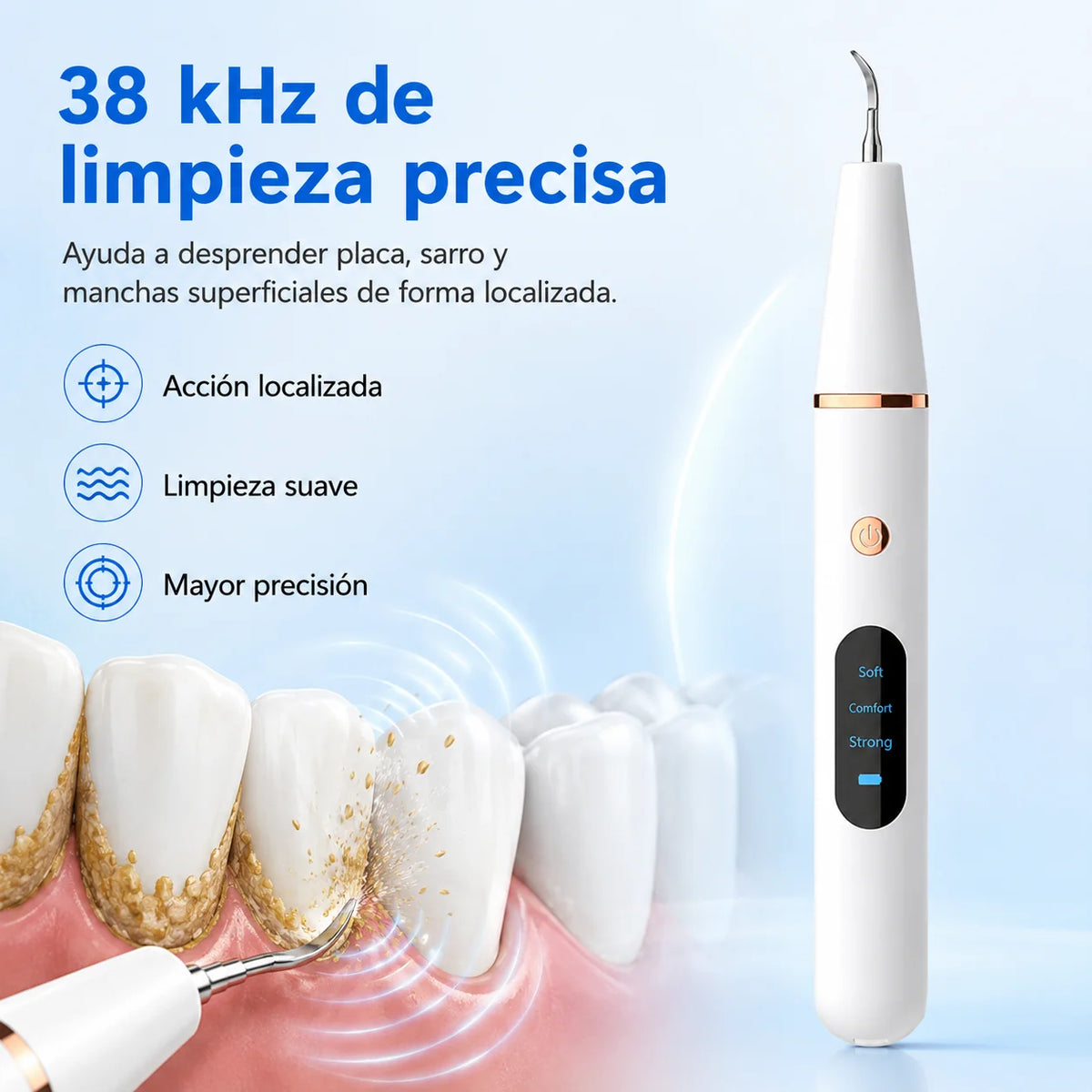 Dental Tartar Remover Ultrasonic LED Light Three Settings