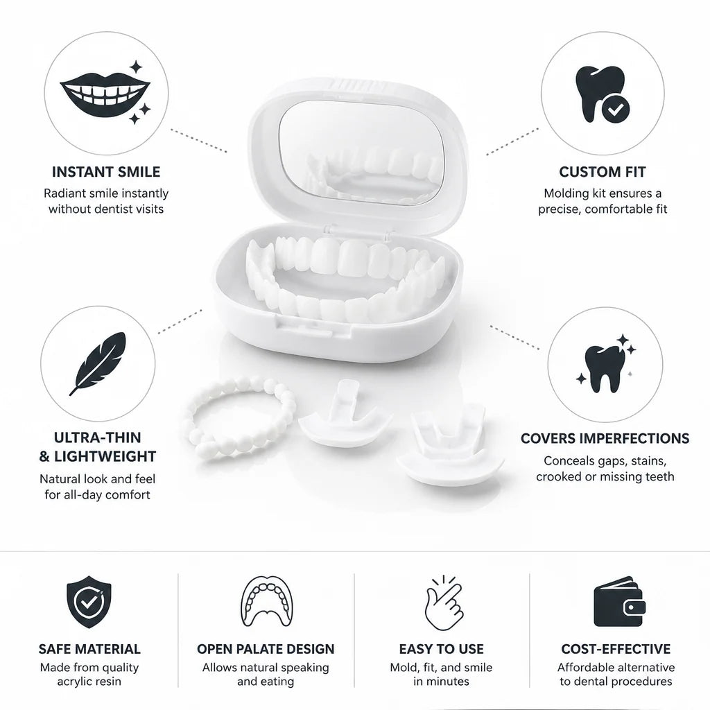 Dental Veneers Removable Open-Palate Upper & Lower Set