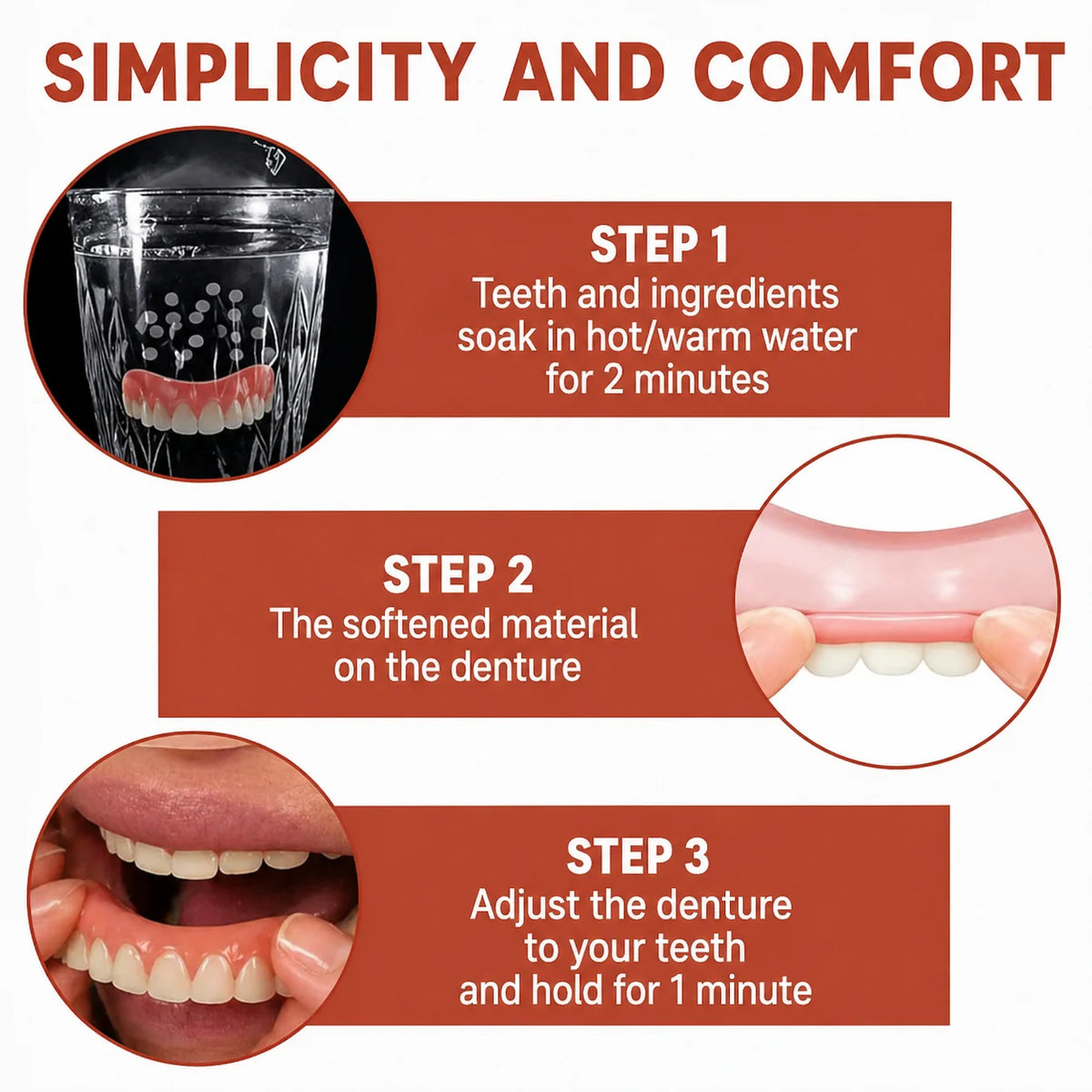 Denture Cushions Soft Silicone Non-Slip Fit